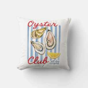 Oyster Club Vattenfärg Havsmat Konst Kudde