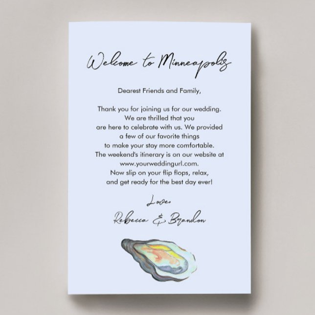 Oyster Coastal Wedding Welcome Bag Letter (Skapare uppladdad)