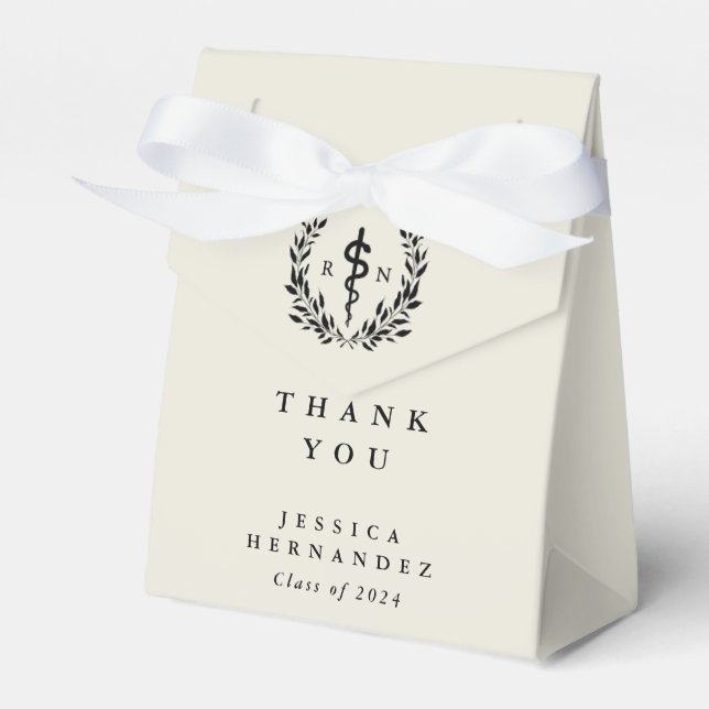 Oyster/Cream-registrerad sjuksköterska asclepius + Presentaskar (Framsidan Sidan)