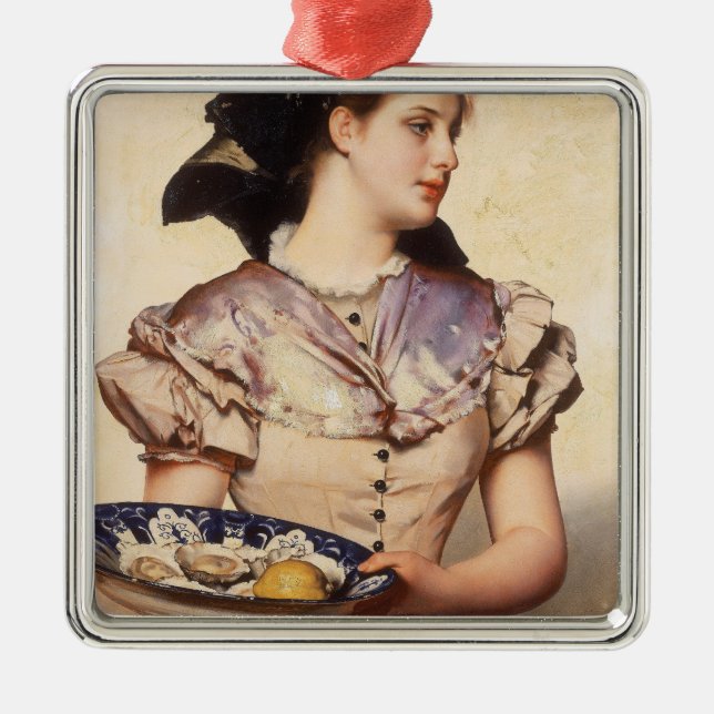 Oyster Girl (av Karl Gussow) Julgransprydnad Metall (Framsidan)