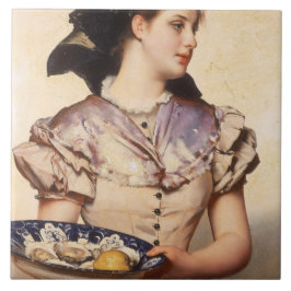 Oyster Girl (av Karl Gussow) Kakelplatta