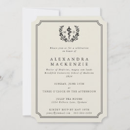 Oyster MD Asclepius + Laurel Wand Studenten Inbjudningar