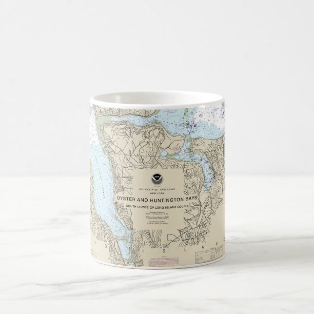 Oyster och Huntington Bays Nautical Chart 12365 Kaffemugg (Center)