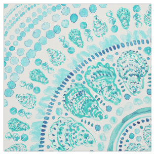 OYSTER O'CLOCK Aqua Coastal Mandala Tyg