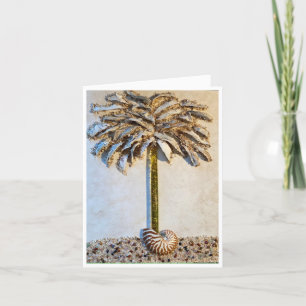 Oyster Palm växer ut en Nautilus-skal Kort