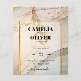 Oyster Pearl BRÖLLOP Alcohol Bläck Abstrakt Guld Flygblad