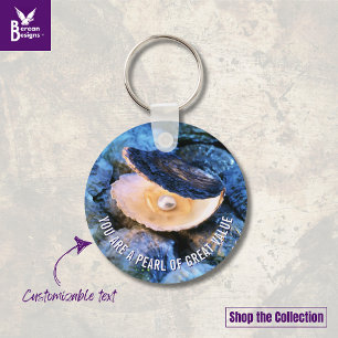 OYSTER Pearl of Underbar Value Anpassningsbar Chri Nyckelring