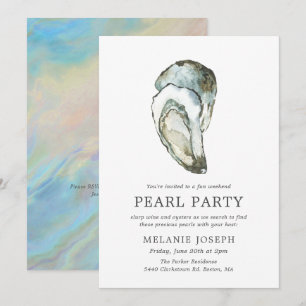 Oyster Pearl Party   Opal Stil Inbjudningar