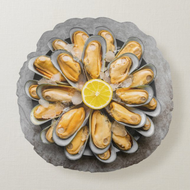 Oyster Platter Rund Kudde (Framsidan)
