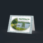 Oyster Pond Scene Son Birthday Card Kort<br><div class="desc">Som barn har jag under många sommardagar drivit över Oyster Ponds vatten.  Det fanns alltid en mängd sak att se (snappande sköldpaddor,  målade sköldpaddor,  fisk,  fåglar,  vatten kryp,  etc.),  och det var en fredlig passtid.</div>