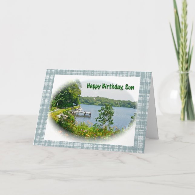 Oyster Pond Scene Son Birthday Card Kort (Framsida)
