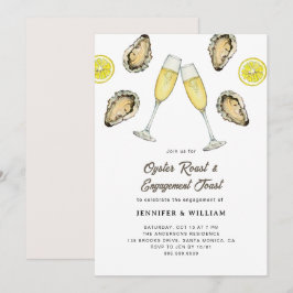 Oyster Roast Champagne Förlovning Inbjudningar