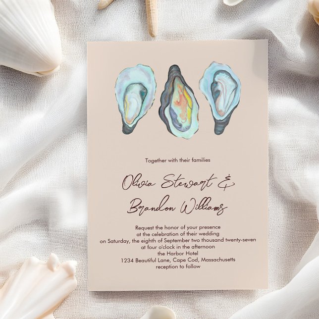 Oyster Roast Coastal Seaside Watercolor Wedding  Inbjudningar (Skapare uppladdad)
