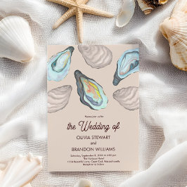 Oyster Roast Coastal Seaside Watercolor Wedding  Inbjudningar