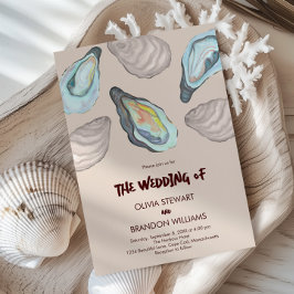 Oyster Roast Coastal Seaside Watercolor Wedding  Inbjudningar