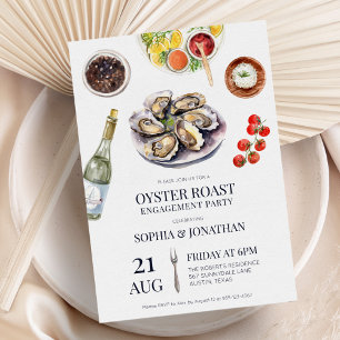 Oyster Roast Elegant Kustkustens Förlovningsfest Inbjudningar