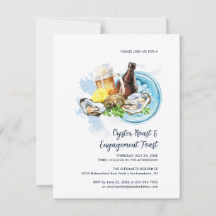 Oyster Roast Par Engagement Toast Fest Inbjudningar