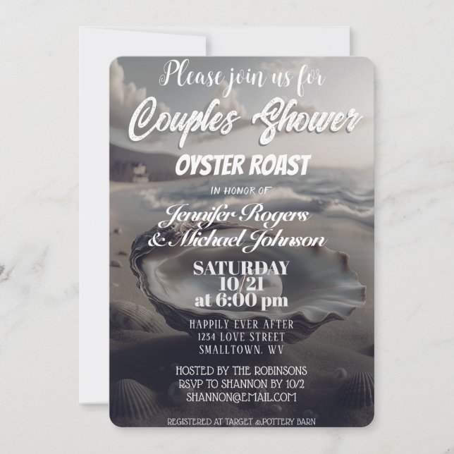 Oyster Roast Par Shower Inbjudningar (Framsida)