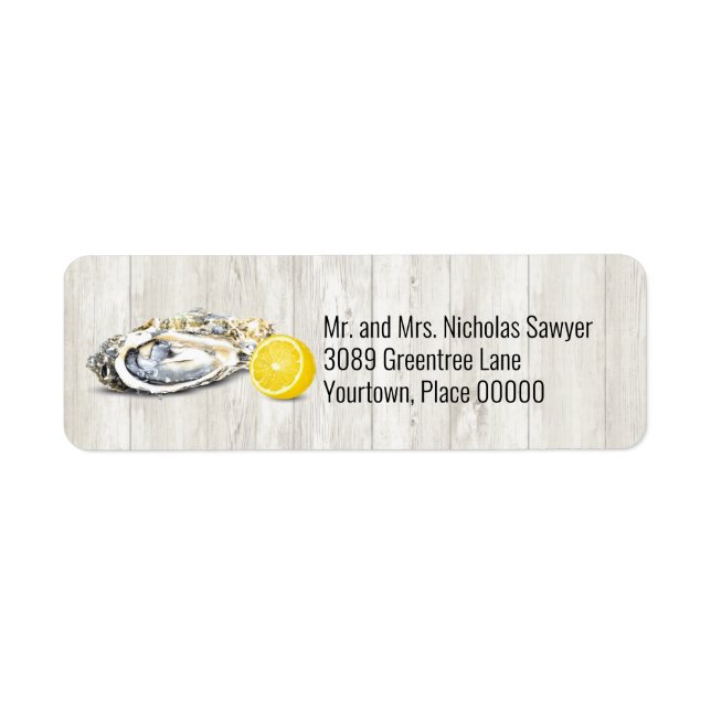 Oyster Roast Seafood Nautical Returadress Etikett (Framsidan)