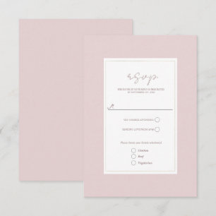 Oyster Rosa & Guld Modern Minimal Bröllopssvar OSA Kort
