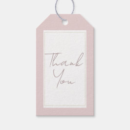 Oyster Rosa & Guld Modern Minimalist Bröllop Presentetikett