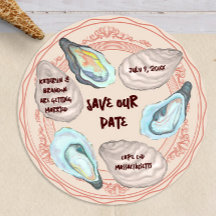 Oyster Rost Tallrik Bröllop Spara Datum