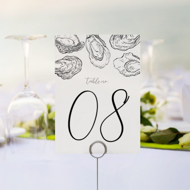 Oyster Shucking Party och Bröllop Bordsnummer (Skapare uppladdad)