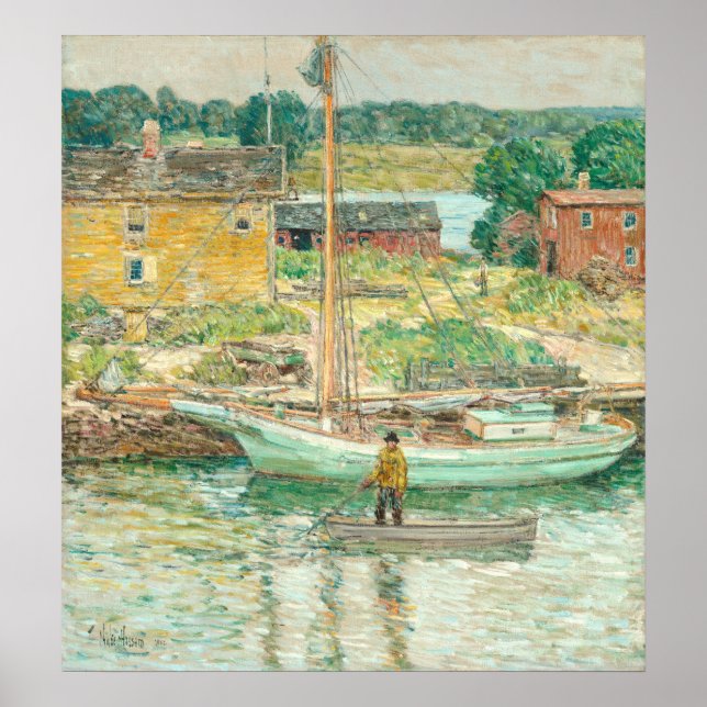 Oyster Sloop - Childe Hassam Fine Art Poster (Framsidan)