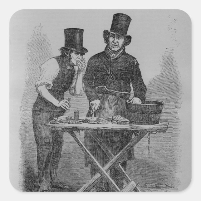 Oyster Stall Fyrkantigt Klistermärke (Framsida)