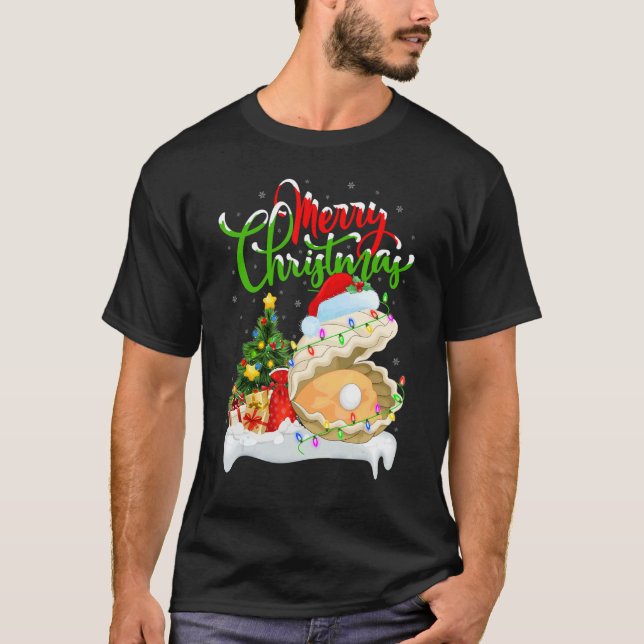 Oyster   Xmas Decorations Santa Oyster Christmas T Shirt (Framsida)