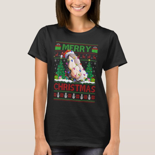 Oyster   Xmas Tree Ugly Santa Oyster Christmas T Shirt (Framsida)