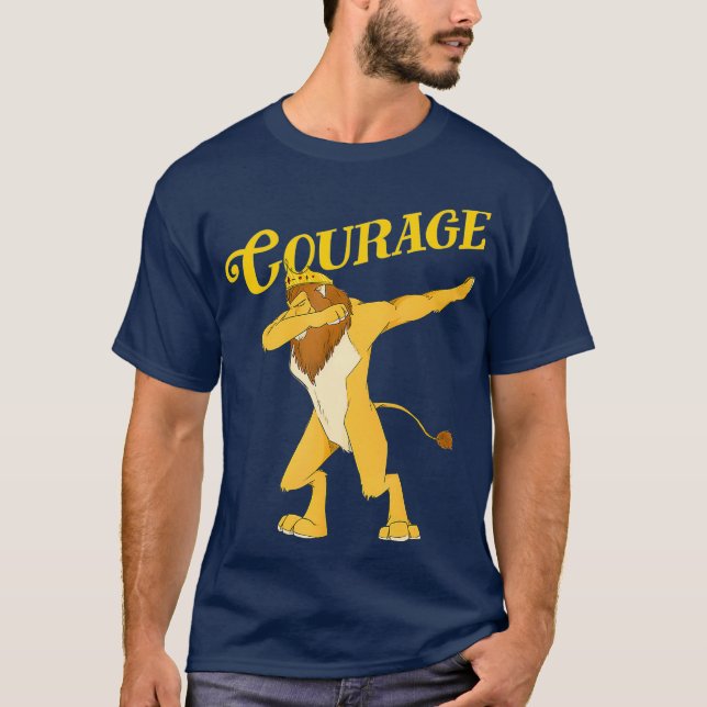 OZ Cowarely Dabbing Lejon Courage Art Guide of T Shirt (Framsida)