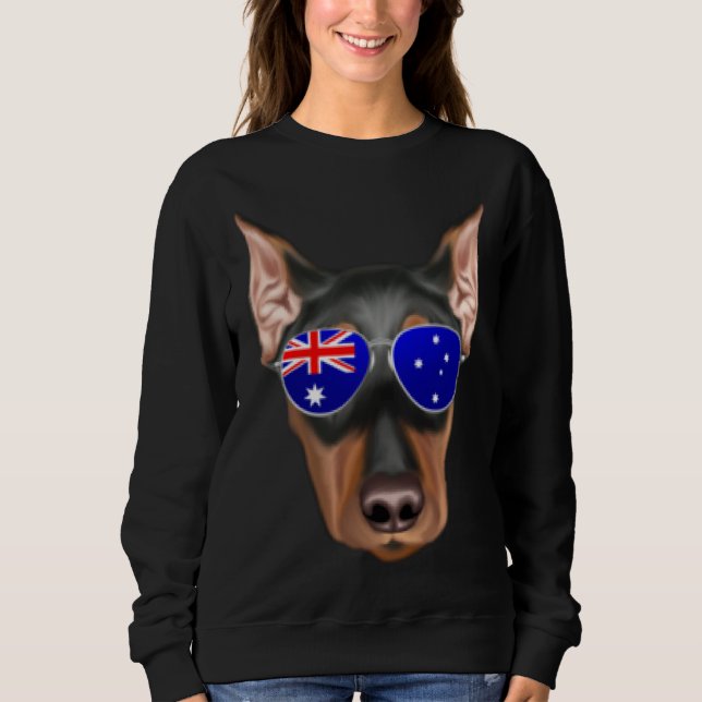 OZ Flag German Pinscher Dog Australia Pocket T Shirt (Framsida)