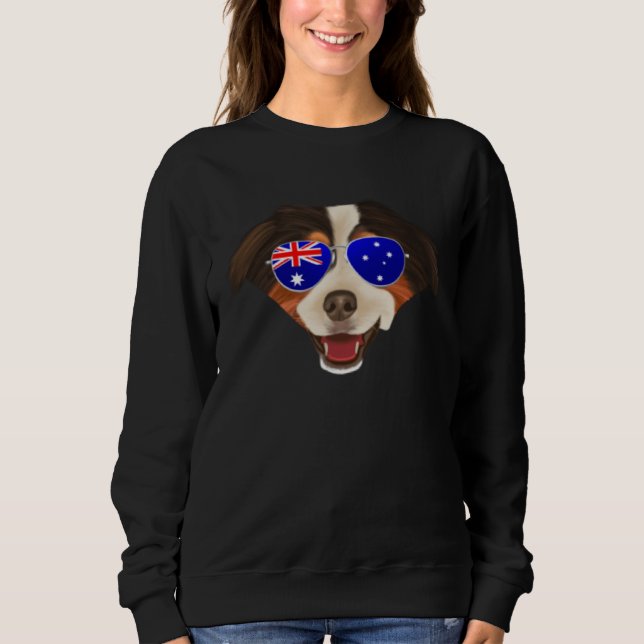 OZ Flag Miniature American Shepherd Dog Australia  T Shirt (Framsida)