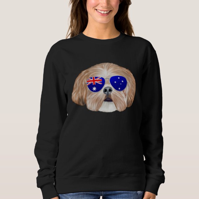 OZ Flag Shih Tzu Dog Australia Pocket T Shirt (Framsida)