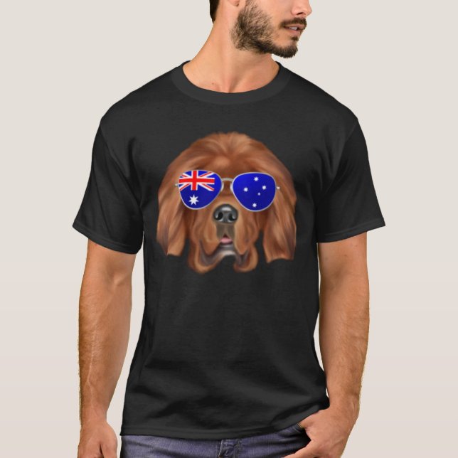 OZ Flag Tibetan Mastiff Dog Australia Pocket T Shirt (Framsida)