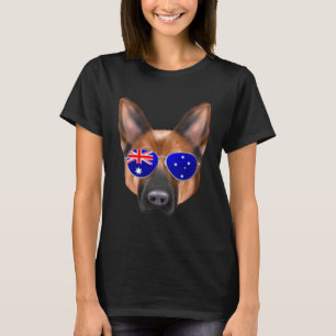 OZ Flag Tysk Schäferhund Australien Fickformat T Shirt