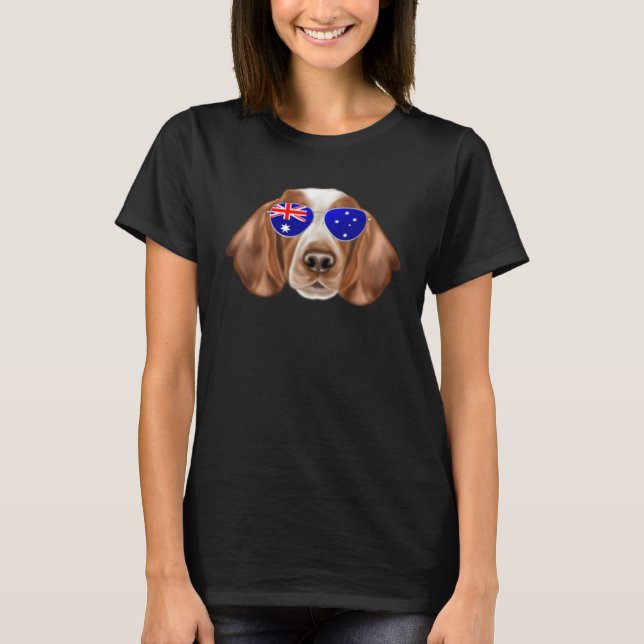 OZ Flag Welsh Springer Spaniel Dog Australia Pocke T Shirt (Framsida)