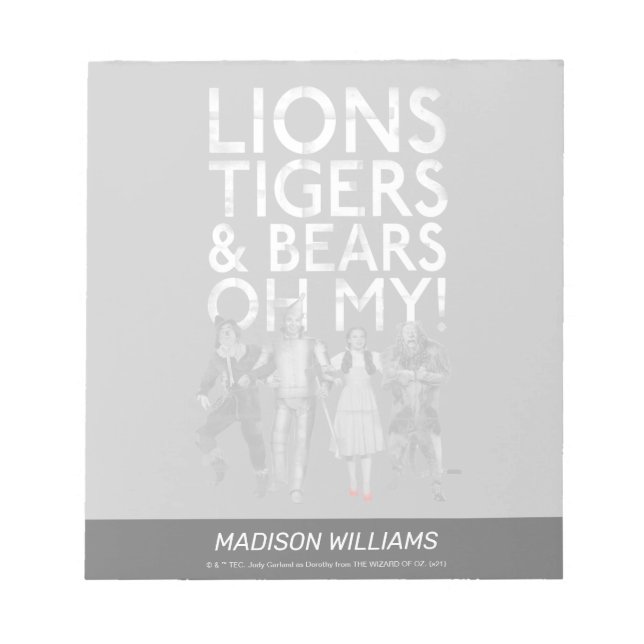 Oz™-guiden | Lejon Tigers & Bears Oh My! Anteckningsblock (Framsida)
