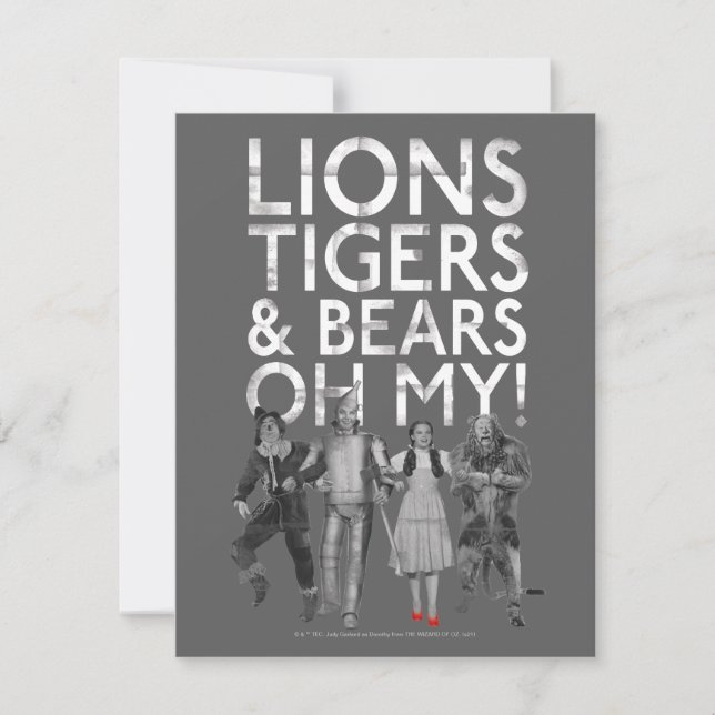 Oz™-guiden | Lejon Tigers & Bears Oh My! Anteckningskort (Framsida)