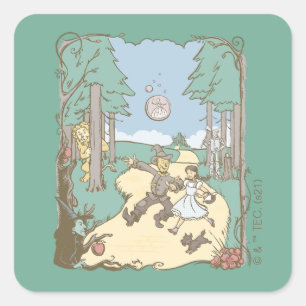 Oz™-guiden Storybook Gult Brick Road Fyrkantigt Klistermärke