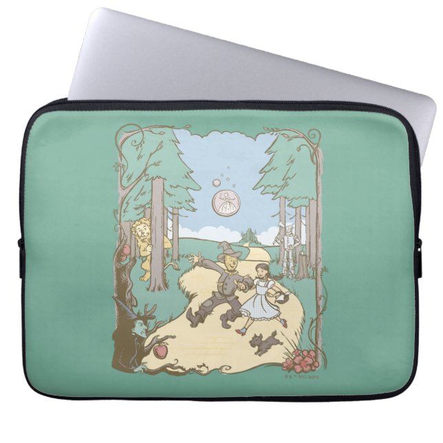 Oz™-guiden | Storybook Gult Brick Road Laptop Fodral (Framsidan)
