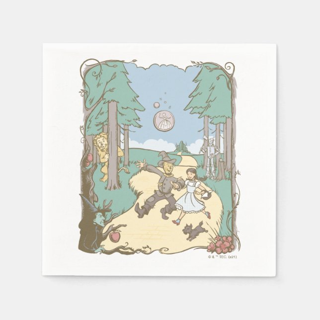 Oz™-guiden | Storybook Gult Brick Road Pappersservett (Framsidan)