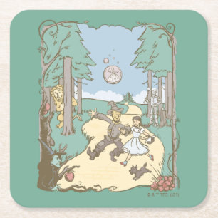 Oz™-guiden Storybook Gult Brick Road Underlägg Papper Kvadrat