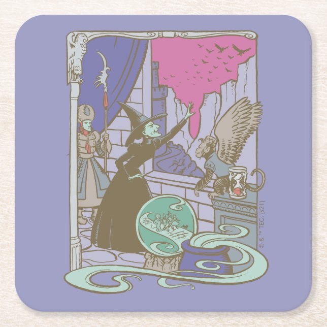Oz™-guiden | Storybook Wicked Witch™ Underlägg Papper Kvadrat (Framsidan)