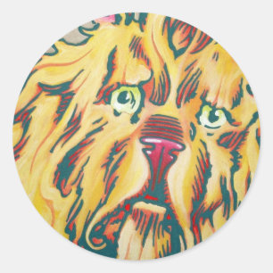 Oz Sticker - fegt Lejon Runt Klistermärke