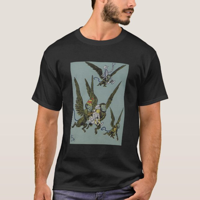 Oz Winged Flies Monkey - Dorothy Toto Tin T Shirt (Framsida)