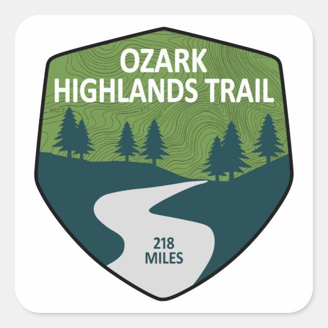 Ozark Highlands Trail Fyrkantigt Klistermärke (Framsida)
