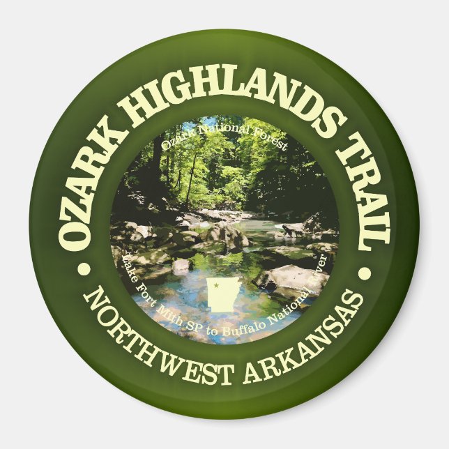 Ozark Highlands Trail (rd) Magnet (Framsidan)