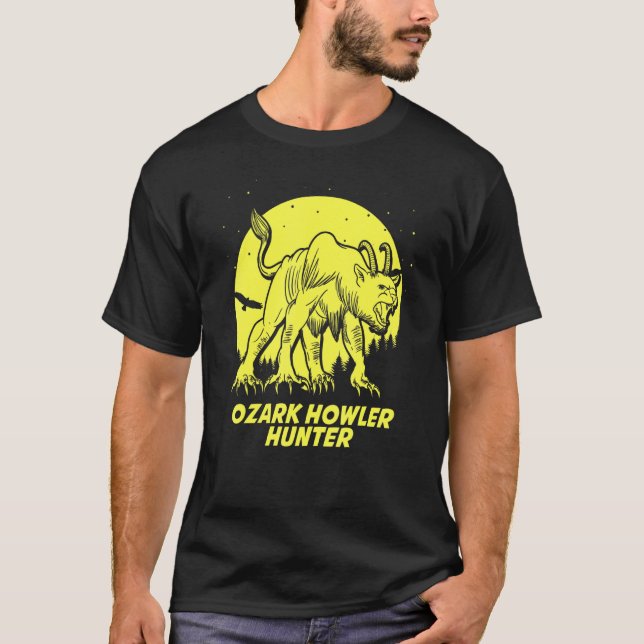 Ozark Howler Gömmer Seek Hunter Champion Cryptid T Shirt (Framsida)